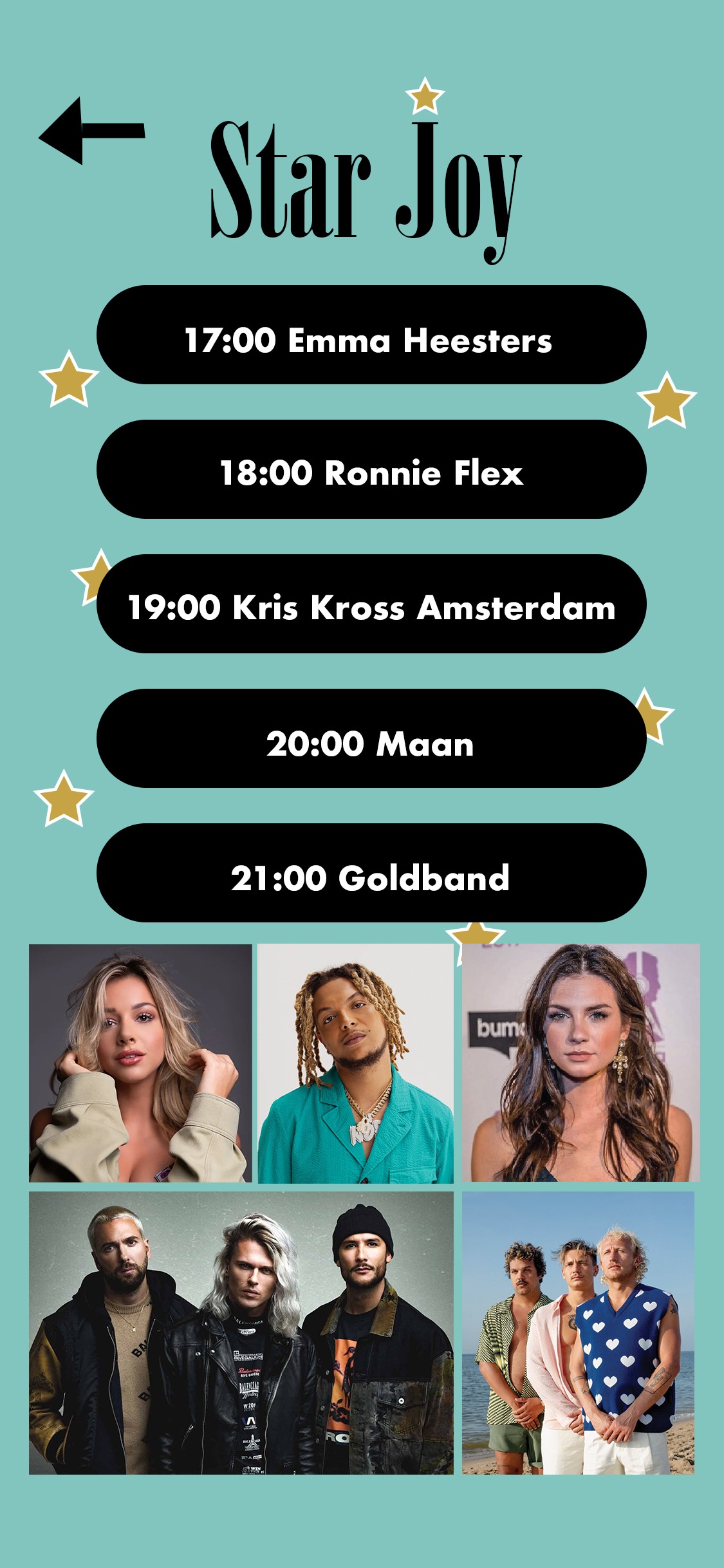 App-scherm: timetable