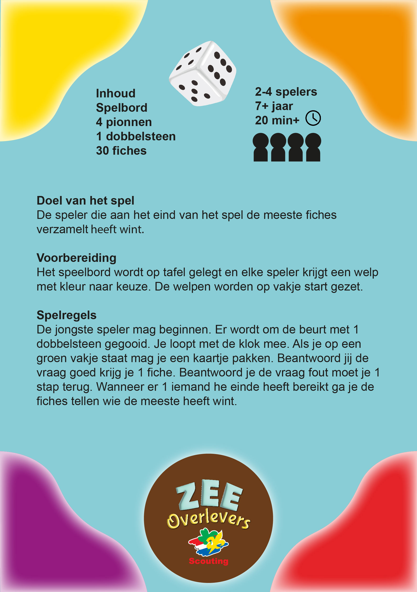 Handleiding Zee Overlevers Achterkant
