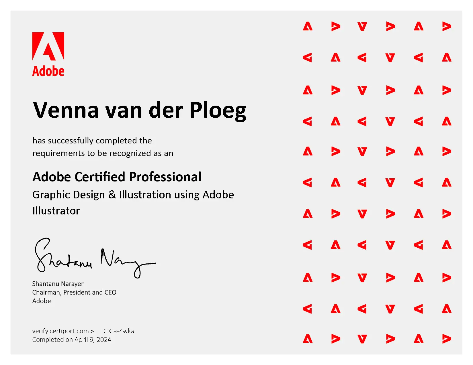 Illustrator certificaat