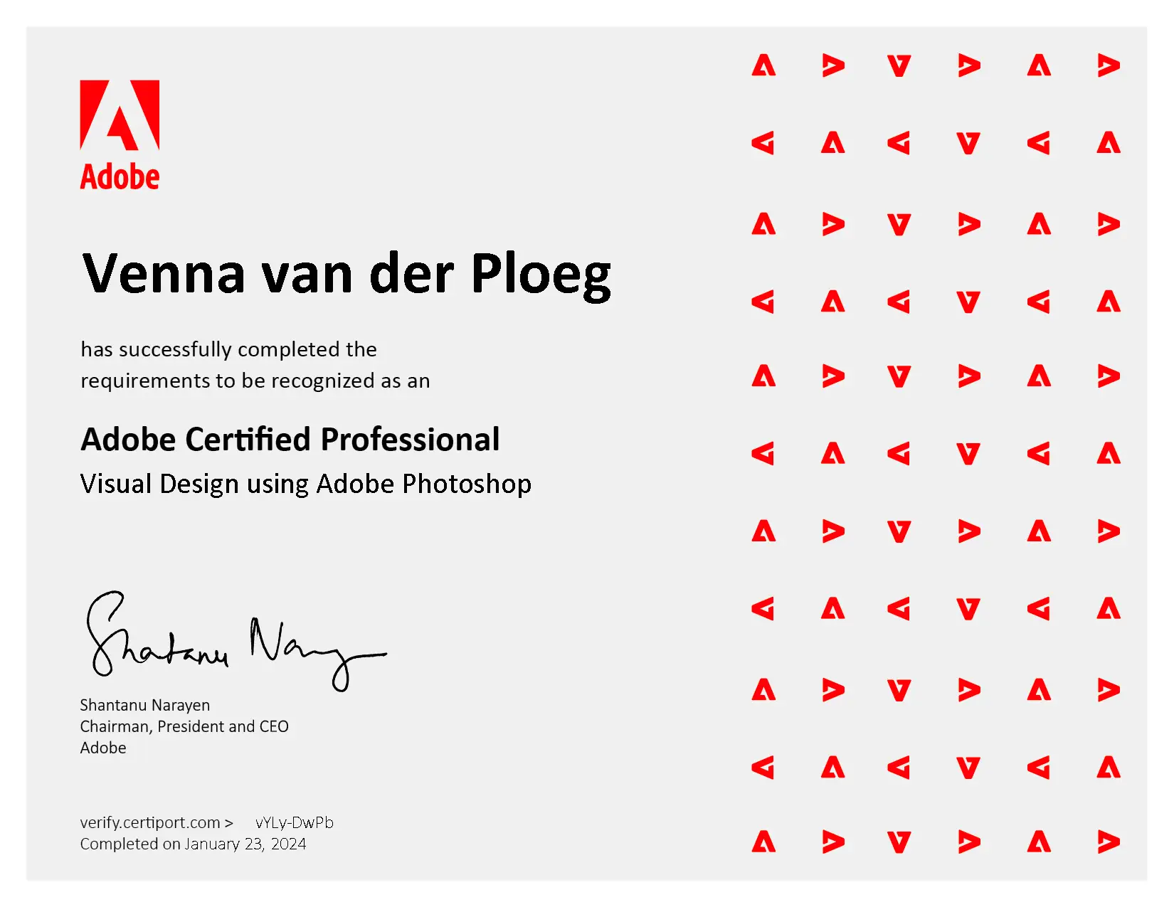 Photoshop certificaat