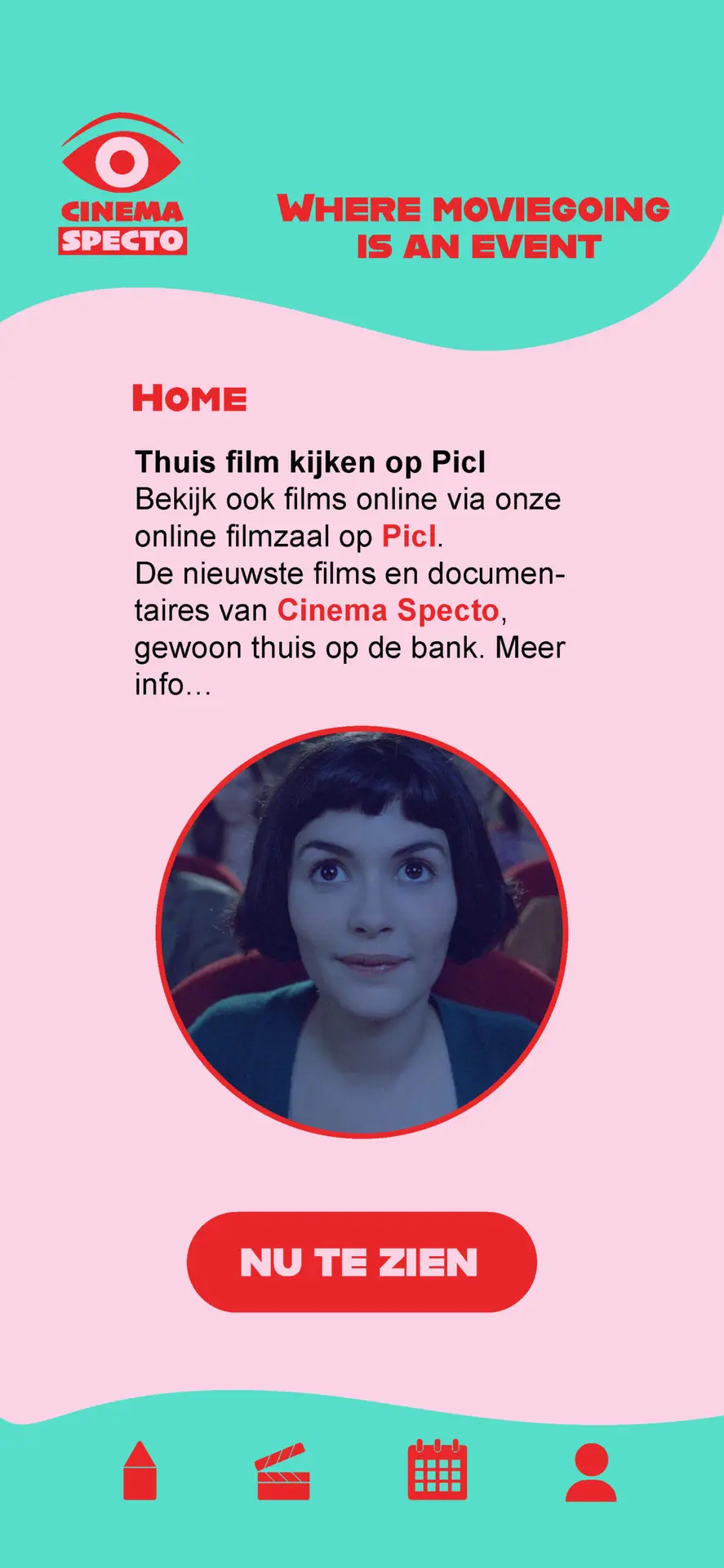 Cinema Specto app pagina 1