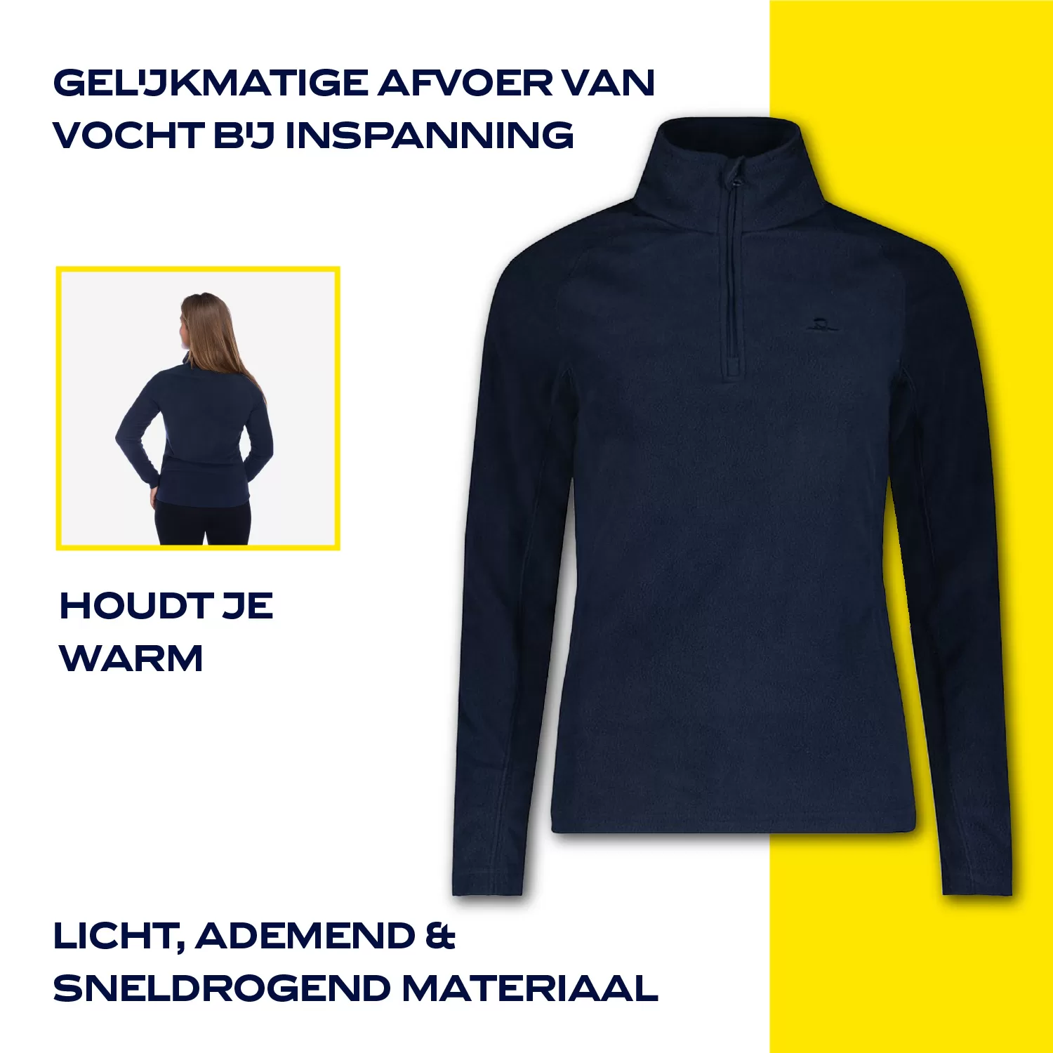 Infographic Fleece Vest Dames Donkerblauw, afbeelding 2