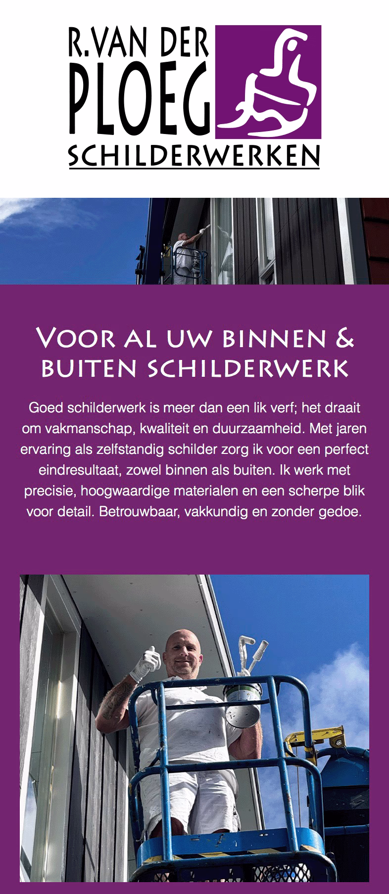 Mobiel ontwerp: bovenste deel van de homepage